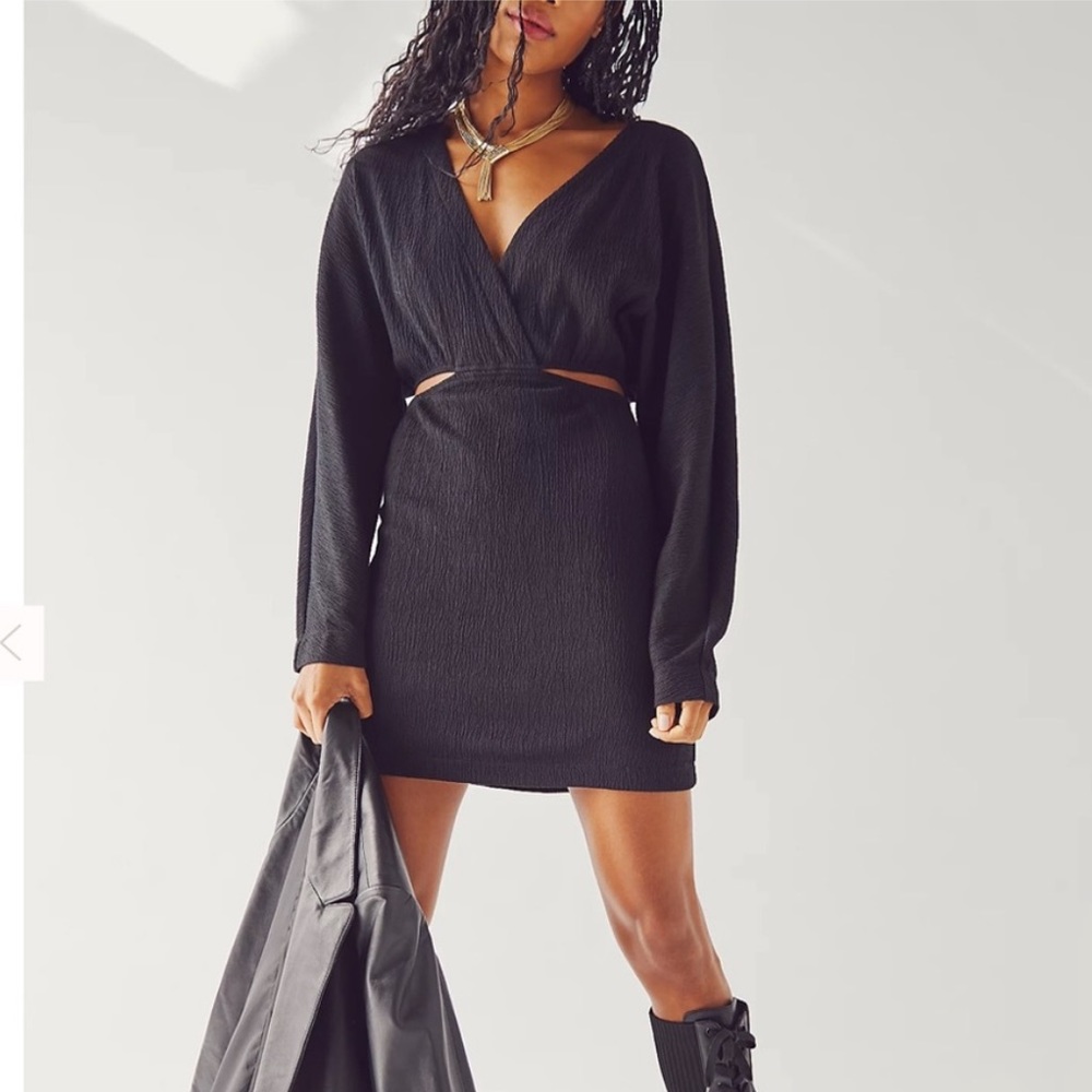 Free People Stasia Mini Black Dress with Cutout detail